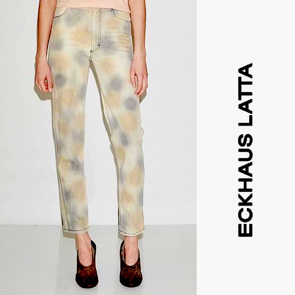 ECKHAUS LATTA Khaki and Brown High Rise Jeans 29